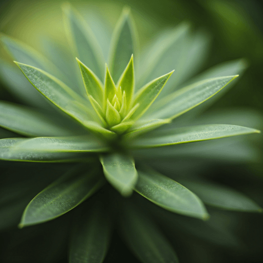 Focused plant leaves inside the camera frame