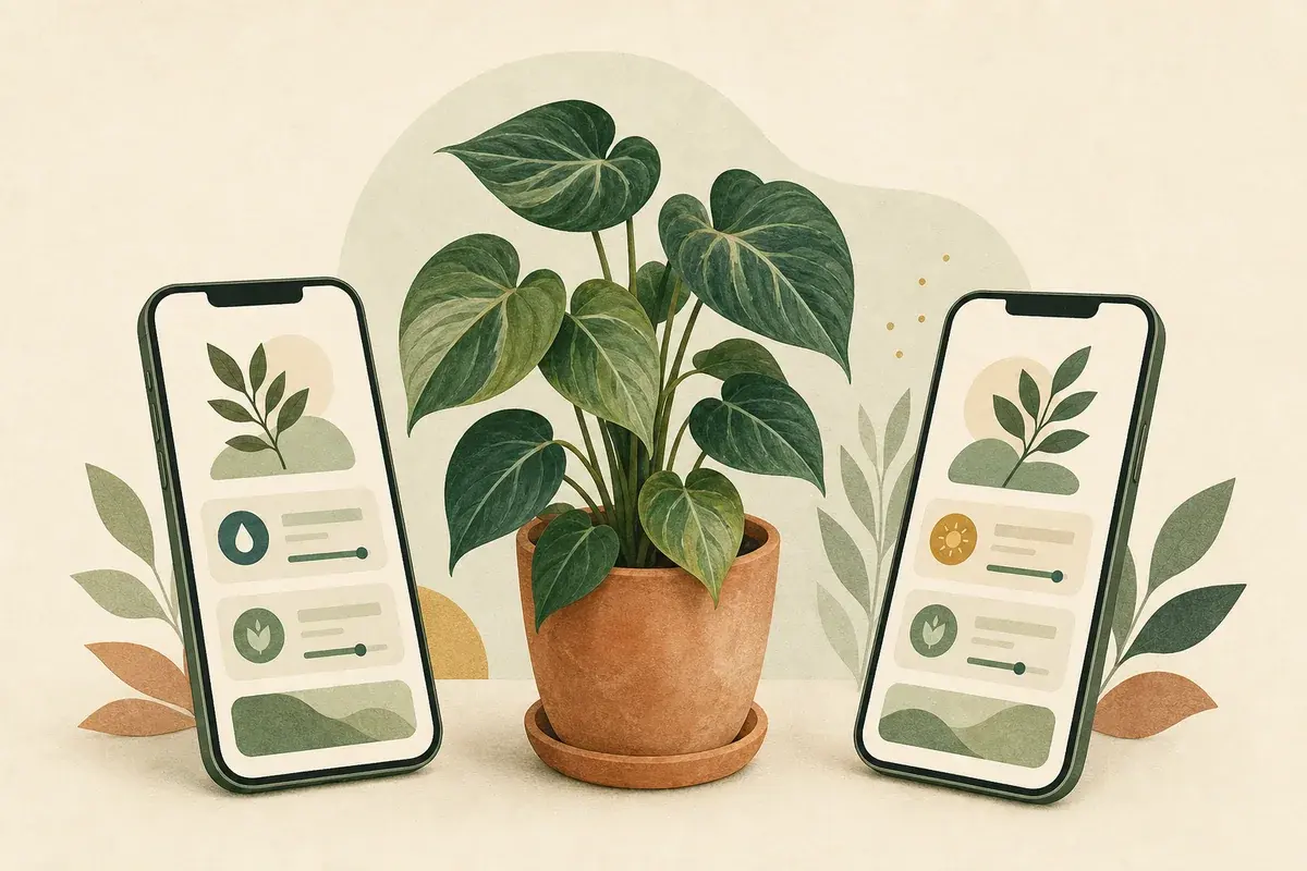 Two plant keepers caring for one houseplant together